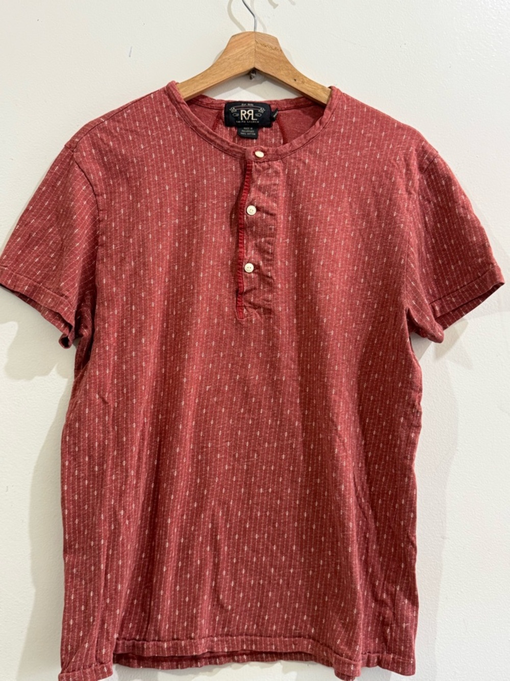 Ralph Lauren Red Fleck Henley Short-Sleeve Tee